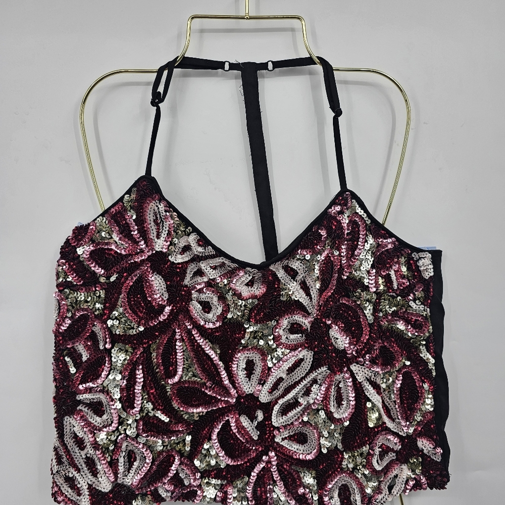 Walter‎ Baker Pixie Sequin Beaded Cropped Cami To… - image 3